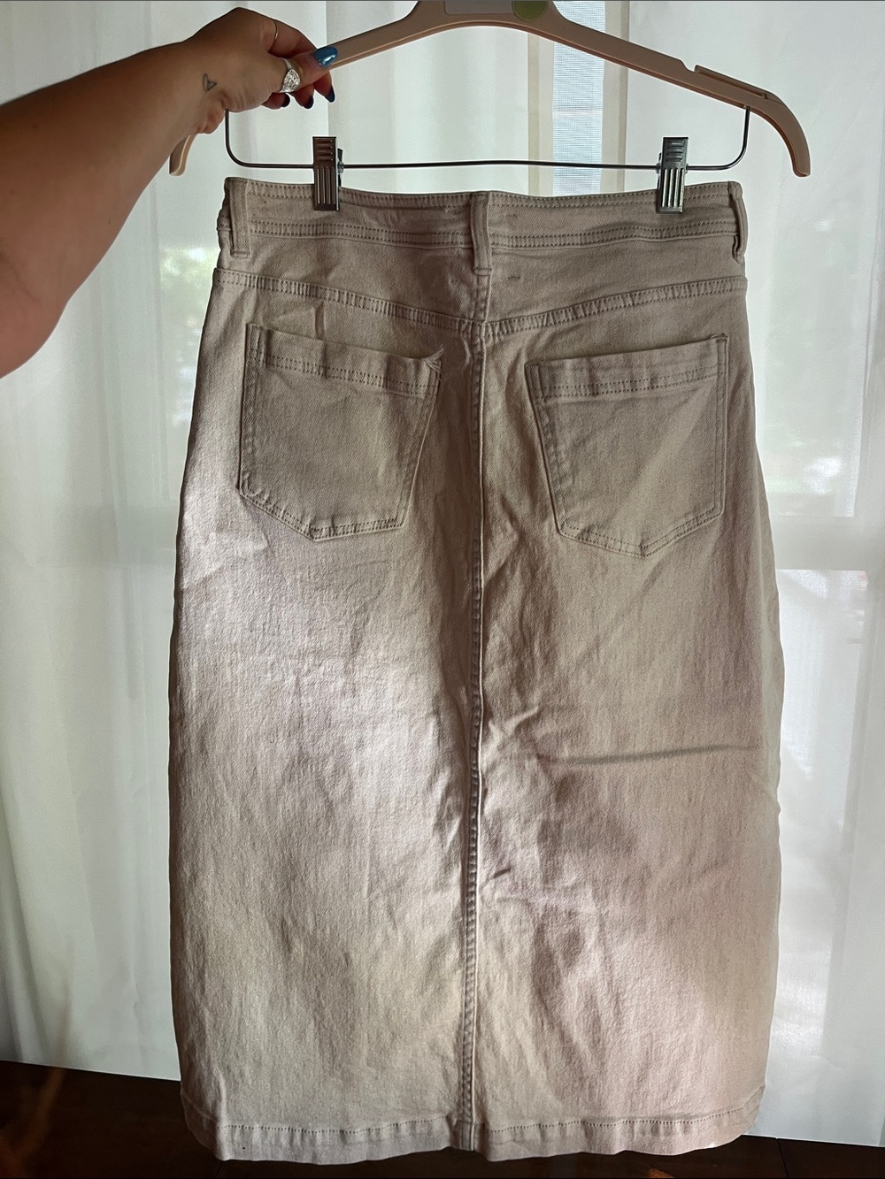 Habitual Cream Utility Midi Skirt - Picture 3 of 4